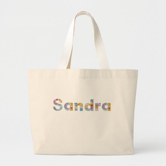 Jouw naam in artsy florale letters / Sandra Grote Tote Bag (Voorkant)