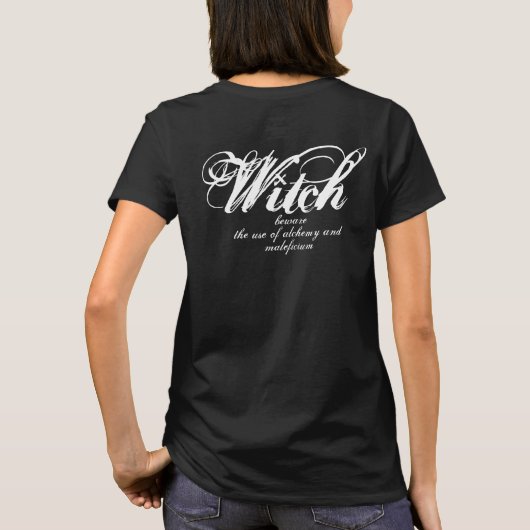 Jouw naam in beruchte heekproeven Zwarte Gothic T-shirt (Achterkant)