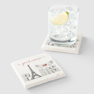 Jouw naam in de giffeltoren in Parijs: Heart Angel Stenen Onderzetter