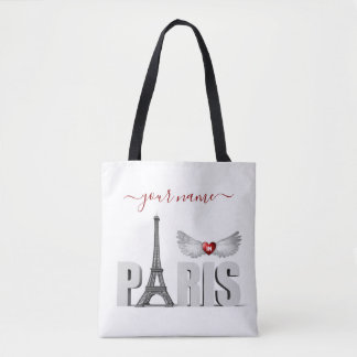 Jouw naam in de giffeltoren in Parijs: Heart Angel Tote Bag
