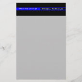 Jouw naam in de Thin Blue Line Police Support Briefpapier (Voorkant)