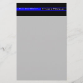 Jouw naam in de Thin Blue Line Police Support Briefpapier