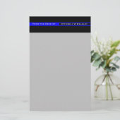 Jouw naam in de Thin Blue Line Police Support Briefpapier (Staand voorkant)