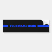 Jouw naam in de Thin Blue Line Police Support Bumpersticker (Voorkant)