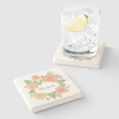 Jouw naam in een bloem Lijst onderzetters (Zijkant)