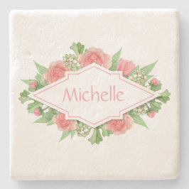 Jouw naam in een bloem Lijst onderzetters