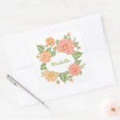 Jouw naam in een Bloem sticker van het Lijst (Envelop)