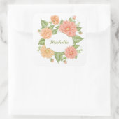 Jouw naam in een Bloem sticker van het Lijst (Tas)