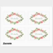 Jouw naam in een Bloem sticker van het Lijst (Vel)