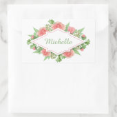 Jouw naam in een Bloem sticker van het Lijst (Tas)