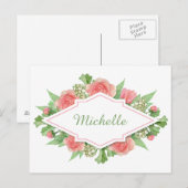 Jouw naam in een briefkaart van het Bloem van het  (Voorkant / Achterkant)