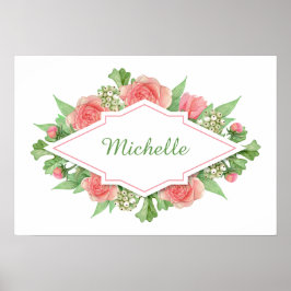 Jouw naam in een Vloeiend Lijst aangepast poster