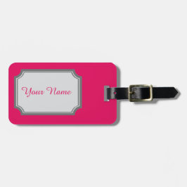 jouw naam in frambozenkleur bagagelabel