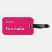 jouw naam in frambozenkleur bagagelabel (Achterkant horizontaal)