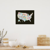 jouw naam in heel Amerika Poster (Keuken)