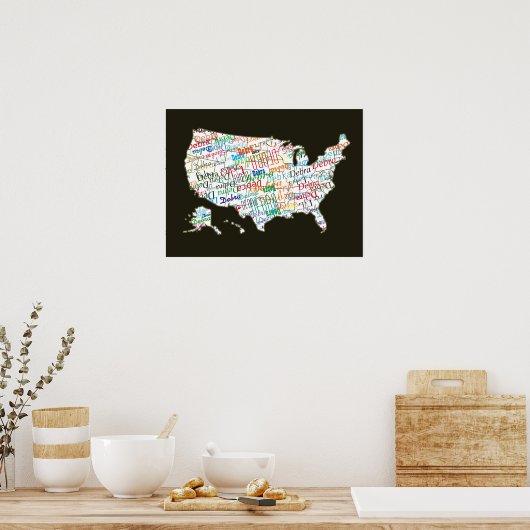 jouw naam in heel Amerika Poster (Keuken)