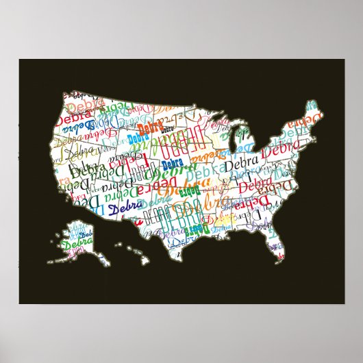 jouw naam in heel Amerika Poster (Voorkant)