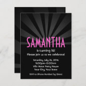 Jouw naam in Lichten Verjaardagsfeestuitnodigingen Kaart (Voorkant / Achterkant)