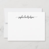 Jouw naam in Modern Script | Zwart-wit Notitiekaartje (Voorkant)