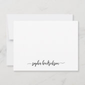 Jouw naam in Modern Script | Zwart-wit Notitiekaartje (Achterkant)