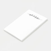 Jouw naam in Modern Script | Zwart-wit Post-it® Notes (Schuin)