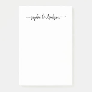 Jouw naam in Modern Script   Zwart-wit Post-it® Notes