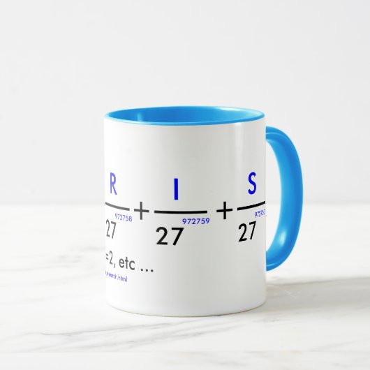 Jouw naam in pi - aanpasbaar! mok (Voorkant rechts)