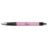 jouw naam in roze en witte stippen trendy motief pen (Voorkant)