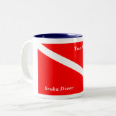 (Jouw naam invoegen) Scuba Diver Coffee Mok 1 (Voorkant links)