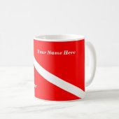 (Jouw naam invoegen) Scuba Diver Coffee-Mok Koffiemok (Voorkant rechts)