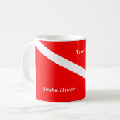 (Jouw naam invoegen) Scuba Diver Coffee-Mok Koffiemok (Voorkant links)