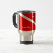 (Jouw naam invoegen) Scuba Diver Travel Mug Reisbeker (Voorkant links)
