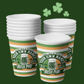 Jouw naam Irish Pub Funny St Patricks Day Drink Papieren Bekers
