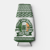 Jouw naam Irish Pub | Gepersonaliseerde Ierse bier Flesjeskoeler (Voorkant)
