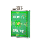 Jouw naam Irish Pub Green Heupfles (Links)