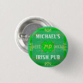 Jouw naam Irish Pub Green Ronde Button 3,2 Cm (Voorkant /achterkant)