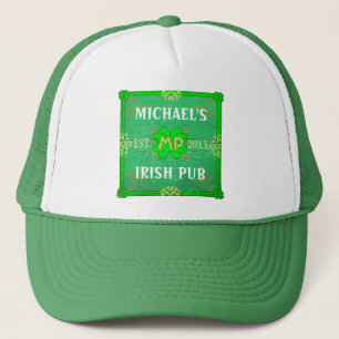 Jouw naam Irish Pub Green Trucker Pet