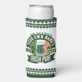 Jouw naam Irish Pub | Monogram Ierse bar Seltzer Blikjeskoeler (Seltzer Voorkant)