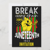 Jouw naam Juneteenth Break Chain Celebration Party Kaart (Voorkant)