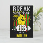 Jouw naam Juneteenth Break Chain Celebration Party Kaart (Staand voorkant)