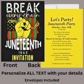 Jouw naam Juneteenth Break Chain Celebration Party Kaart