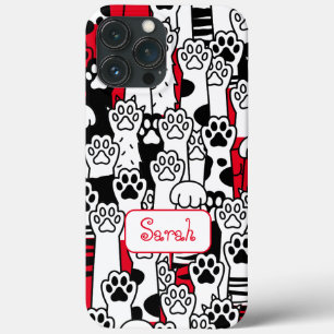 Jouw naam kan worden uitgevoerd op een Fun Cat Paw Case-Mate iPhone Case
