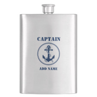 Jouw naam Kapitein Flask Anker & Touw Flacon