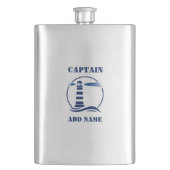 Jouw naam Kapitein Flask Custom Vuurtoren Marine Flacon (Voorkant)