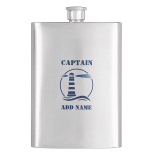 Jouw naam Kapitein Flask Custom Vuurtoren Marine Flacon