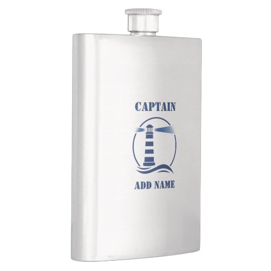Jouw naam Kapitein Flask Custom Vuurtoren Marine Flacon (Rechts)