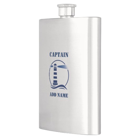 Jouw naam Kapitein Flask Custom Vuurtoren Marine Flacon (Links)