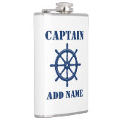 Jouw naam Kapitein Flask Schepen Wiel Helm Heupfles (Rechts)