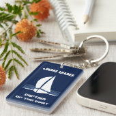 (Jouw naam) Kapitein van de boot Sleutelhanger (Voorkant Rechts)