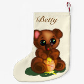 Jouw naam kerststooking met Baby Beer Kleine Kerstsok (Achterkant)